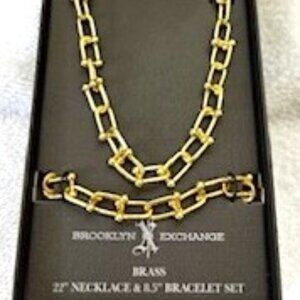 2nd one-Brooklyn Exchange brand brass Men's necklace and bracelet set New in Box